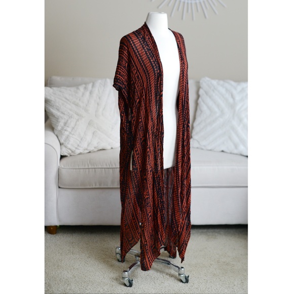 Anthropologie Roffe Beach Cover-Up Duster Tribal Print - Picture 2 of 9